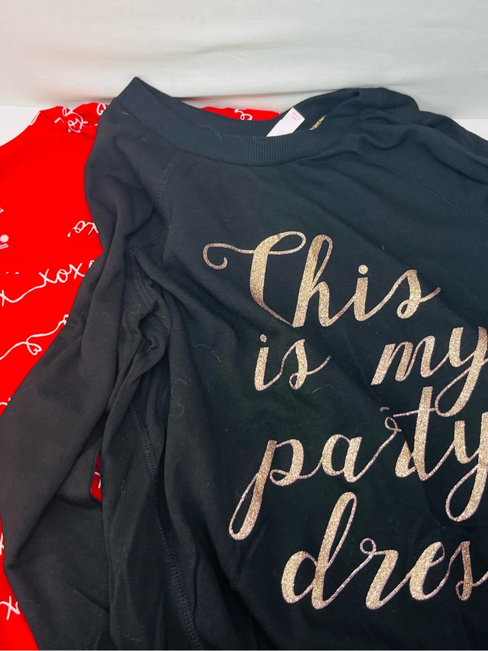 Black Graphic 'This is my party dress' dress and Red love tshirt